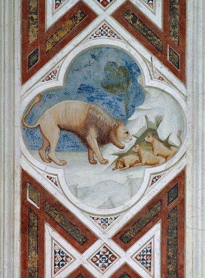 イエス・キリストの復活を象徴する絵画タイル（ジョット作フレスコ画の詳細 作： Giotto (c.1266 1337)
