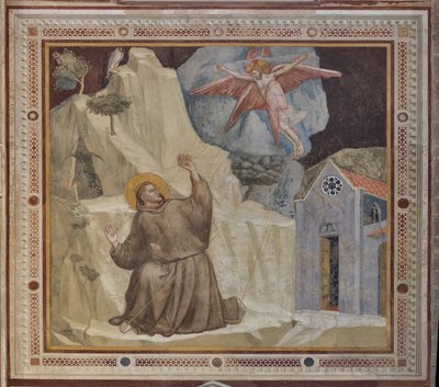 トランセプト、バルディ礼拝堂の外部: 聖フランシスコと聖痕 作： Giotto (c.1266 1337)