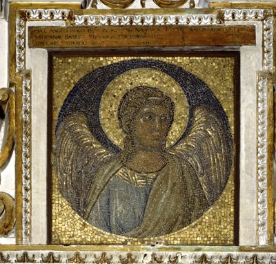 天使。ポッドの断片。マデルノの建築とジョット・ディ・ボンドーネ（1267 作： Giotto (c.1266 1337)
