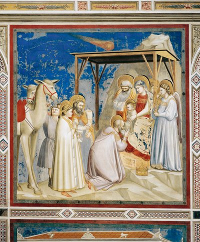 パドヴァ、スクロヴェーニ礼拝堂の「マギの礼拝 作： Giotto (c.1266 1337)