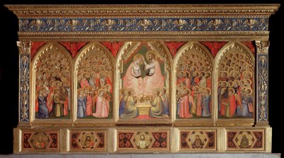 ポリプティック「バロンチェリ：聖母の戴冠」（木にテンペラ 作： Giotto (c.1266 1337)