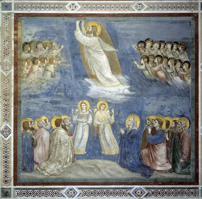 キリストの昇天ジョット・ディ・ボンドーネ（1267-1337）によるフレスコ画。 作： Giotto (c.1266 1337)