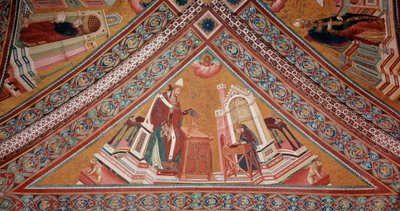 教会の神学者たち教皇グレゴリウス1世（フレスコ画 作： Giotto (c.1266 1337)