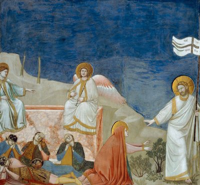 キリストの復活（ジョット作「キリストの生涯と受難」より詳細 作： Giotto (c.1266 1337)