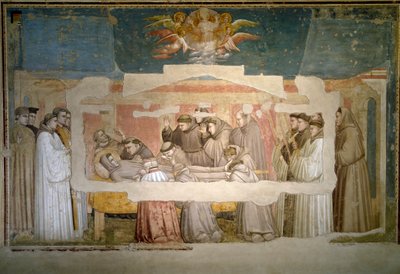 アッシジの聖フランソワの葬儀について。汚名返上。ジョット・ディ・ボンドーネ（1267?1337）の絵画 作： Giotto (c.1266 1337)