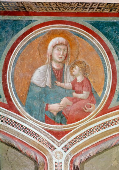 聖母子像（フレスコ画 作： Giotto (c.1266 1337)