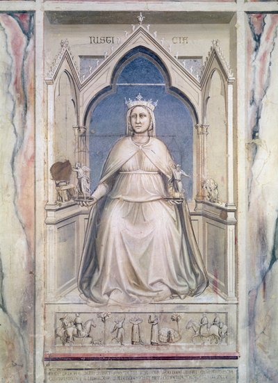 正義の寓話、1305年頃（フレスコ画） 作： Giotto di Bondone