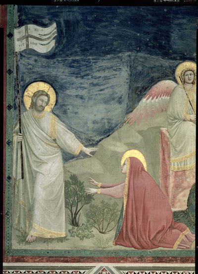 Noli me Tangere、キリストとメアリーマグダレンの詳細、1305年頃 作： Giotto di Bondone