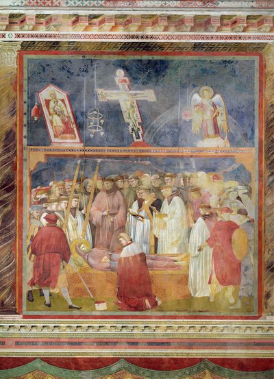 聖ヒエロニムス、聖フランチェスコの遺体の聖痕を調べる、1296-97年 作： Giotto di Bondone