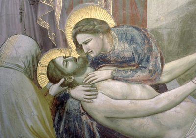 哀悼、マドンナとキリストの詳細、1305年頃56296のフレスコ画の詳細 作： Giotto di Bondone