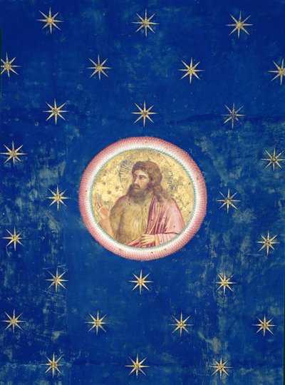 預言者バプテスマのヨハネ、天井の丸天井から、1305年頃 作： Giotto di Bondone