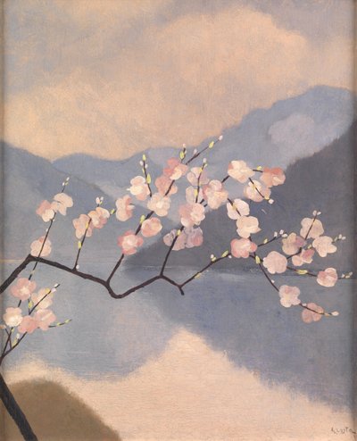 湖上の花」（油彩・パネル 作： Giovan Battista Costa