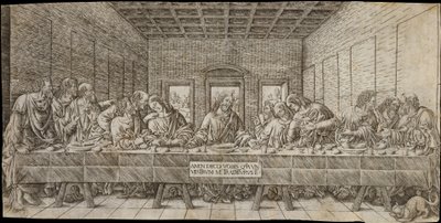 スパニエルとの最後の晩餐、約。 1500。 作： Giovan Pietro Birago