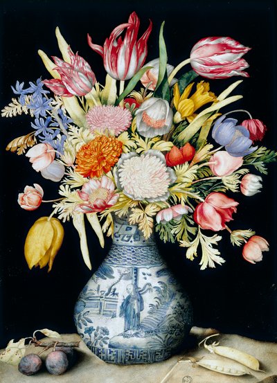 中国磁器花瓶（水彩画 作： Giovanna Garzoni