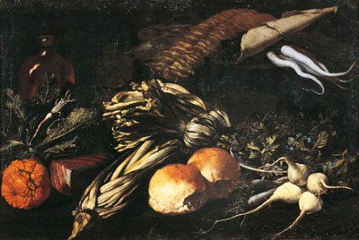 野菜のある静物」（油彩・キャンバス） 作： Giovanni Battista Ruoppolo or Ruopolo