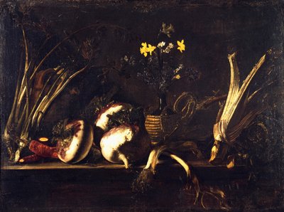 Asetelma vihanneksilla, Giovan Battista Ruoppolo (1629-1693) 作： Giovanni Battista Ruoppolo or Ruopolo