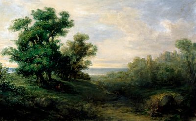 ジョヴァンニ・カルノヴァリ（カルネヴァリ）（ピッキオ）（1804-1873）の「風景」。 作： Giovanni Carnovali