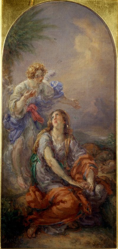砂漠のハガルと天使（絵画 作： Giovanni Carnovali