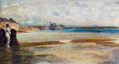 ティレニア海に沈む月（イタリア、ニーノ・コスタ（1826-1903）作 作： Giovanni Costa