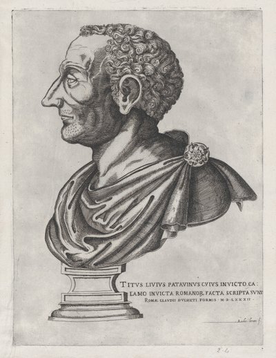 ローマの素晴らしさの鏡：リヴィウスの胸像、1582年、1582年。 作： Giovanni Ambrogio Brambilla
