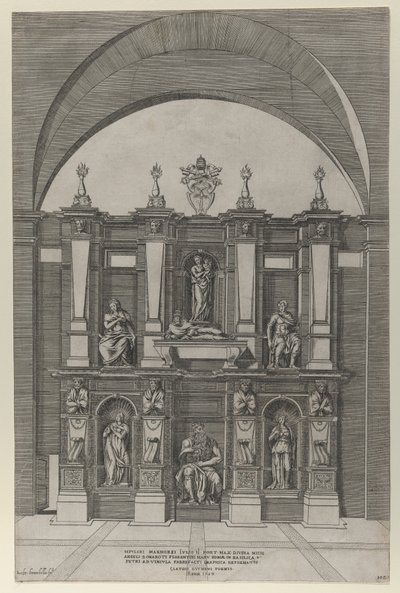 ローマの素晴らしさの鏡: ユリウス 2 世の墓、1582 年、1582 年。 作： Giovanni Ambrogio Brambilla