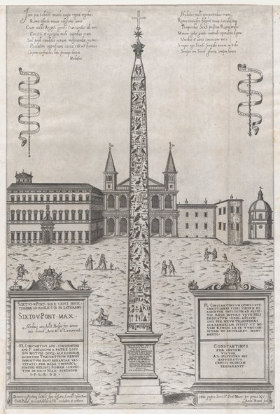 ローマの素晴らしさの鏡: コンスタンティヌス帝のエジプトのオベリスク、1589., 1589. 作： Giovanni Ambrogio Brambilla