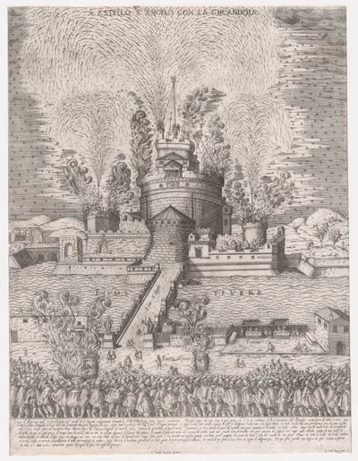 ローマの素晴らしさの鏡: ローマ、サンタンジェロ城のジランドラ、1579, 1579., 1579. 作： Giovanni Ambrogio Brambilla