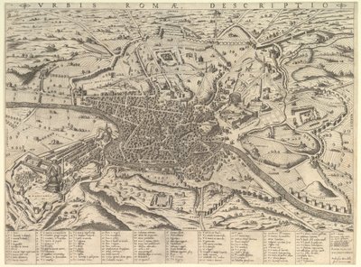ローマの素晴らしさの鏡：西から見た現代のローマ、1590年。 作： Giovanni Ambrogio Brambilla