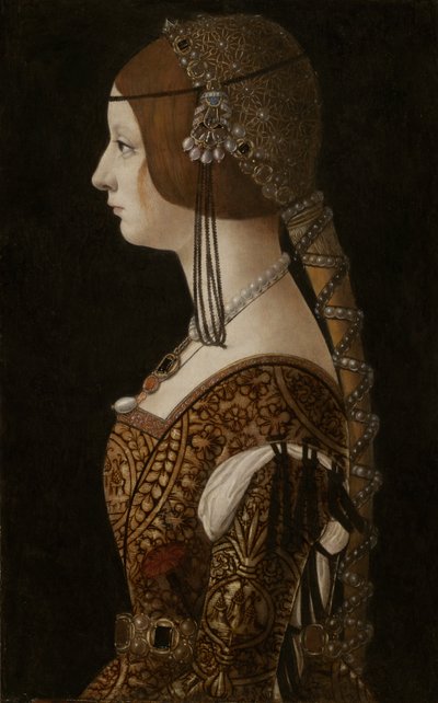 ビアンカマリアスフォルツァ、1493年頃 作： Giovanni Ambrogio de Predis