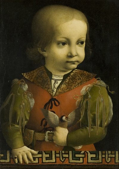 子供の頃のフランチェスコ・スフォルツァ（キャンバスに油彩） 作： Giovanni Ambrogio de Predis