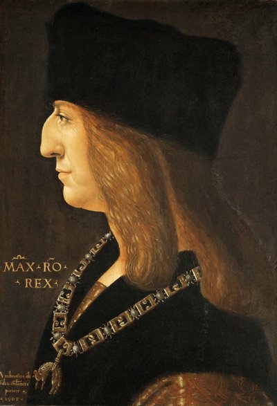皇帝マクシミリアン1世の肖像1459-1519 作： Giovanni Ambrogio de Predis