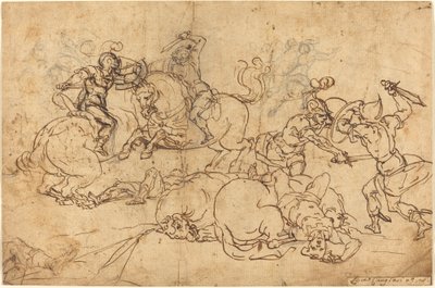 戦う兵士 作： Giovanni Andrea Ansaldo