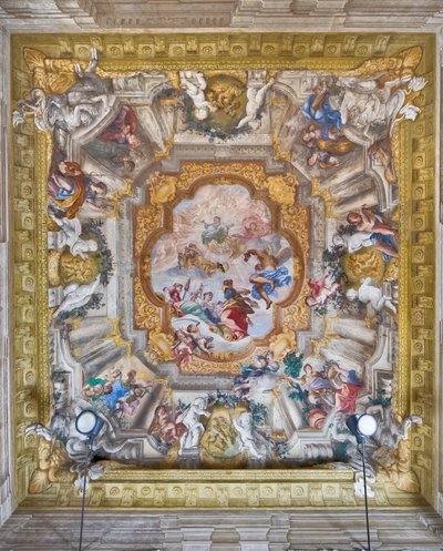 人間の命の寓話: 人間の 4 つの時代、美徳と運命 作： Giovanni Andrea Carlone