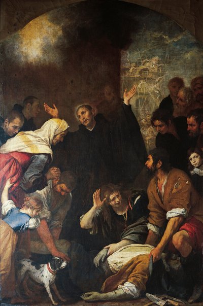 石工を復活させる聖イグナチオ、ジョヴァンニ・アンドレア・デ・フェラーリ（1598-1669）作 作： Giovanni Andrea di Ferrari
