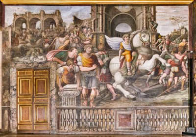 アレクサンダー大王の調教ブセファルスム 1519 (フレスコ画) 作： Giovanni Antonio Bazzi Sodoma