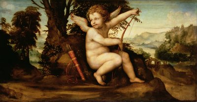 風景の中のキューピッド、1510年頃 作： Giovanni Antonio Bazzi Sodoma