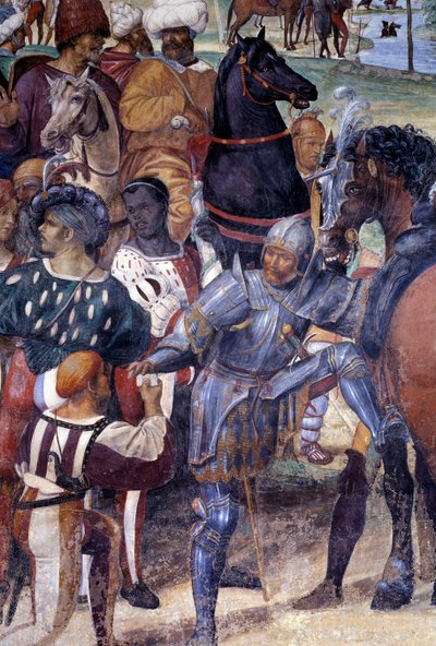 ベネディクトがモンテ・カッシーノの破壊をどのように予言したか（St Benedict predicts the destruction of Monte Cassino） 詳細 - アントニオ・バッツィ・ディット・イル・ソドマ（1477 - 1549）が作った回廊のフレスコ画で、ヌルシーの聖ベネディクト（480 - 567）の生涯を描いている。 作： Giovanni Antonio Bazzi Sodoma