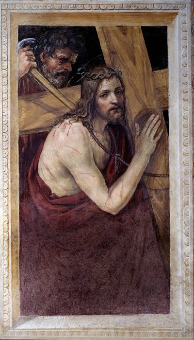 十字架を背負うイエス（フレスコ画 作： Giovanni Antonio Bazzi Sodoma