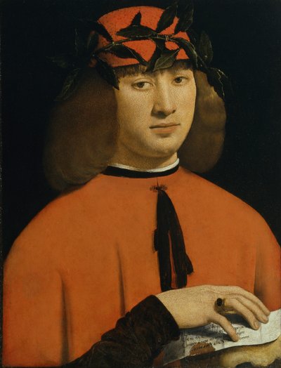 若い男の肖像、1500年頃（パネルに油彩） 作： Giovanni Antonio Boltraffio