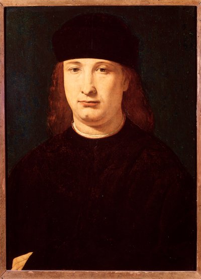 イタリアの詩人ジローラモ・カシオの肖像（木に油彩、1500-1520年頃 作： Giovanni Antonio Boltraffio
