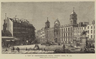 1753年のノーサンバーランドハウス、チャリングクロスの眺め 作： Giovanni Antonio Canal