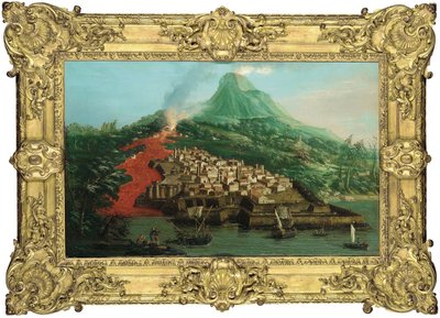 港と海運のある火山島 作： Giovanni Antonio Canal