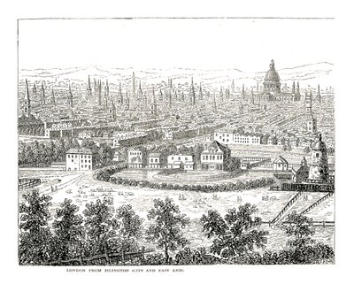 イズリントンシティとイーストエンドからのロンドン。 1753年に公開されたCanalettiの視点から 作： Giovanni Antonio Canal