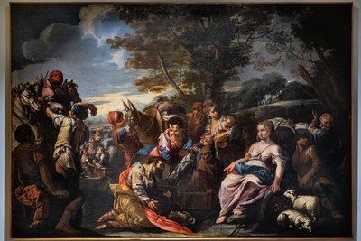 ラバンはレイチェルに隠された偶像を探す、18世紀初頭（キャンバスに油彩） 作： Giovanni Antonio De (1671–1751) Pieri