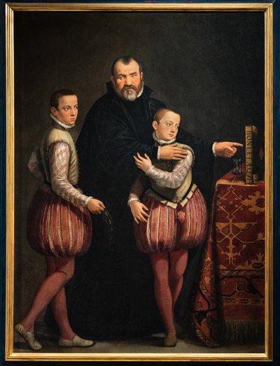 ジュゼッペ・グアルドと子供たちのパオロとエミリオの肖像 作： Giovanni Antonio Fasolo