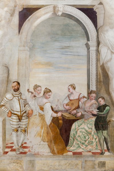 コンサート、メインホール、1570年頃（フレスコ画） 作： Giovanni Antonio Fasolo