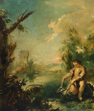 トビアスとフィッシュの詳細 作： Giovanni Antonio Guardi
