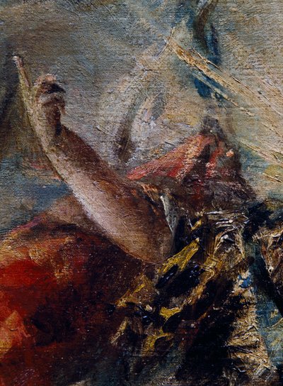 トビアスを祝福する天使の腕（『トビアスの結婚』より、右部分の詳細 作： Giovanni Antonio Guardi