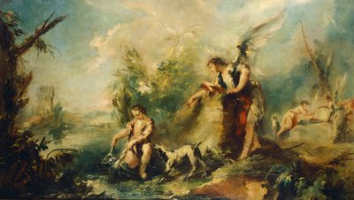 トビアスとフィッシュ、ディテール 作： Giovanni Antonio Guardi