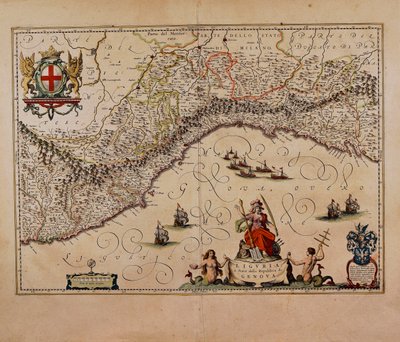 ジョヴァンニ・アントニオ・マジーニによるリグーリア州の地図 作： Giovanni Antonio Magini